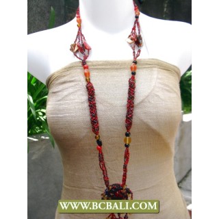 Bcbali Layered Beading Necklace Fashion with Stone Pendant